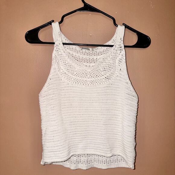 Stradivarius Women's White Knit Crop Sleeveless Top - Size Large - Picture 4 of 7